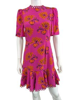 RHODE NWT Hot Pink Paisley Mini Workwear Dress Size 4 P0972